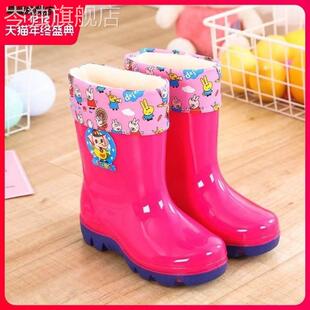 新品2-10岁儿童雨鞋男女童水鞋加绒卡通胶靴宝宝水靴防滑胶鞋防水