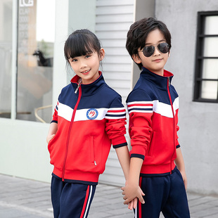 校服套装中学生夏装小学初中高中生班服定制亲子男女运动服春秋季