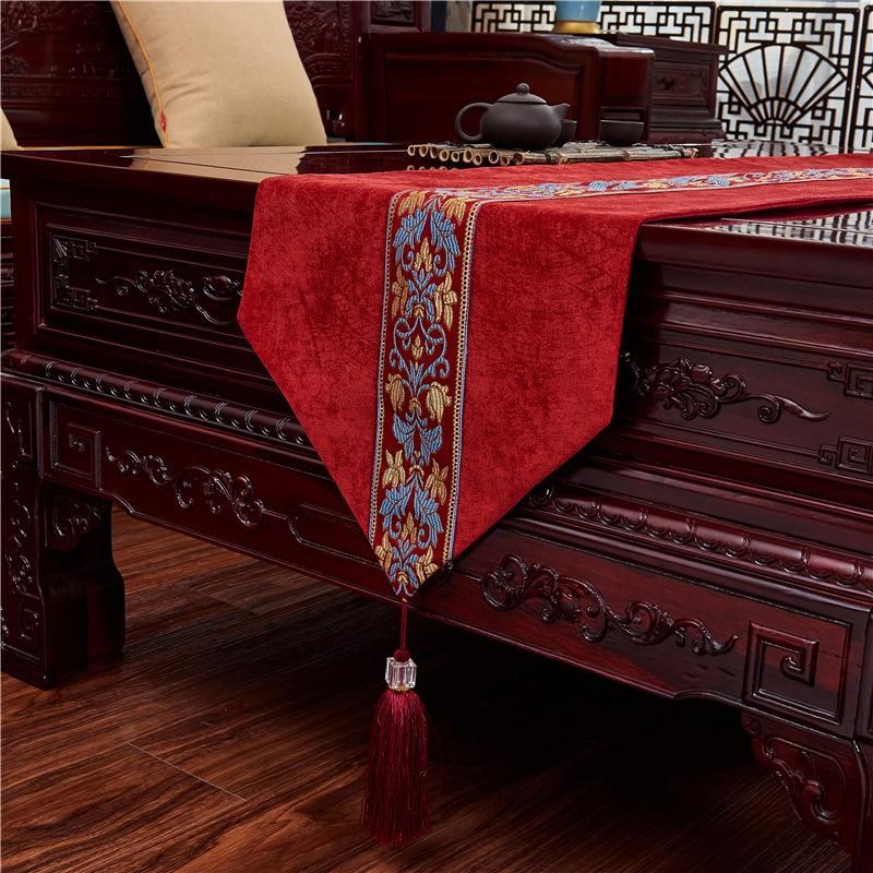中式桌旗茶几新禅意茶垫s红木简约沙发坐垫现代旗电视柜桌布防滑