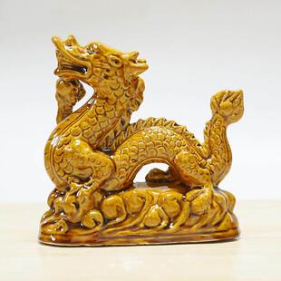 唐三彩陶瓷龙摆件生肖龙青龙黄龙家居客厅玄关办公室装饰品摆设