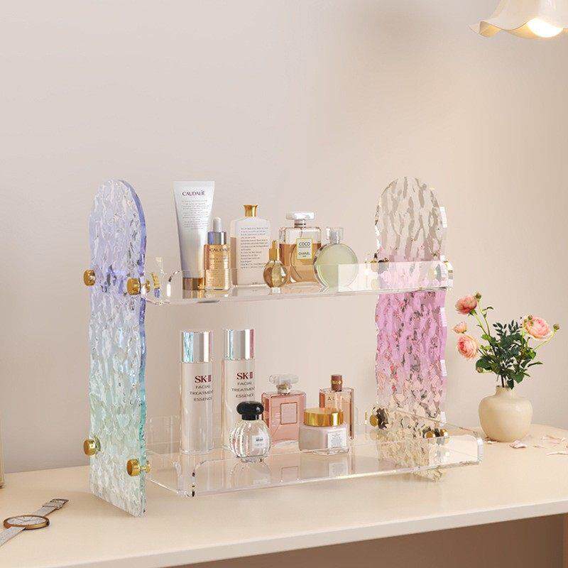 炫彩杯架压克力杯子置物架香水护肤品化妆品化妆台收纳展示客厅