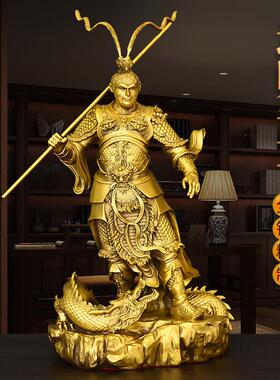 朱炳仁黄铜斗战胜佛猴子摆件纯铜齐天大圣孙悟空家居客厅玄关装饰