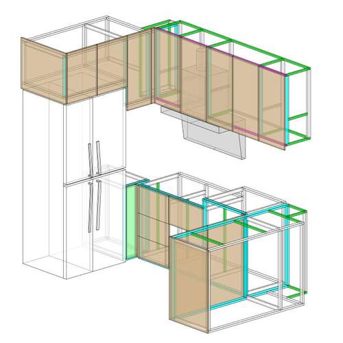铝挤型材料铝合金厨房家俱整体橱柜框架定制柜体设计上门安装北京