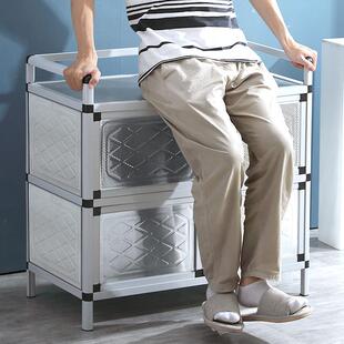 不锈钢碗柜厨房橱柜储物柜灶台柜家用农村收纳柜茶水柜置物架鞋架