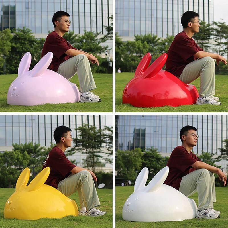 玻璃钢兔子坐凳户外卡通动物休闲座椅幼儿园装饰摆件小区草坪模型,商业/办公家具,休闲椅系列,淘宝优惠券,粉丝福利购,淘宝优惠卷