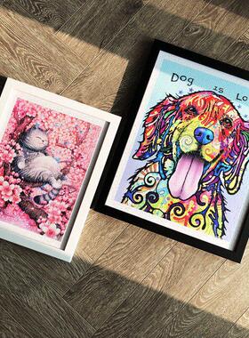 北欧实木相框3djp拼图框1200片装裱拼图框架300片600片专用可定制