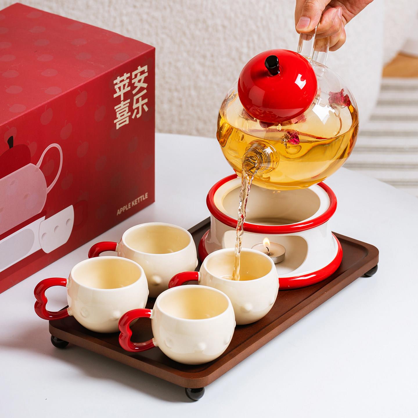 茶壶杯子套装家用客厅高颜值杯具陶瓷花茶杯乔迁结婚订婚新婚礼物