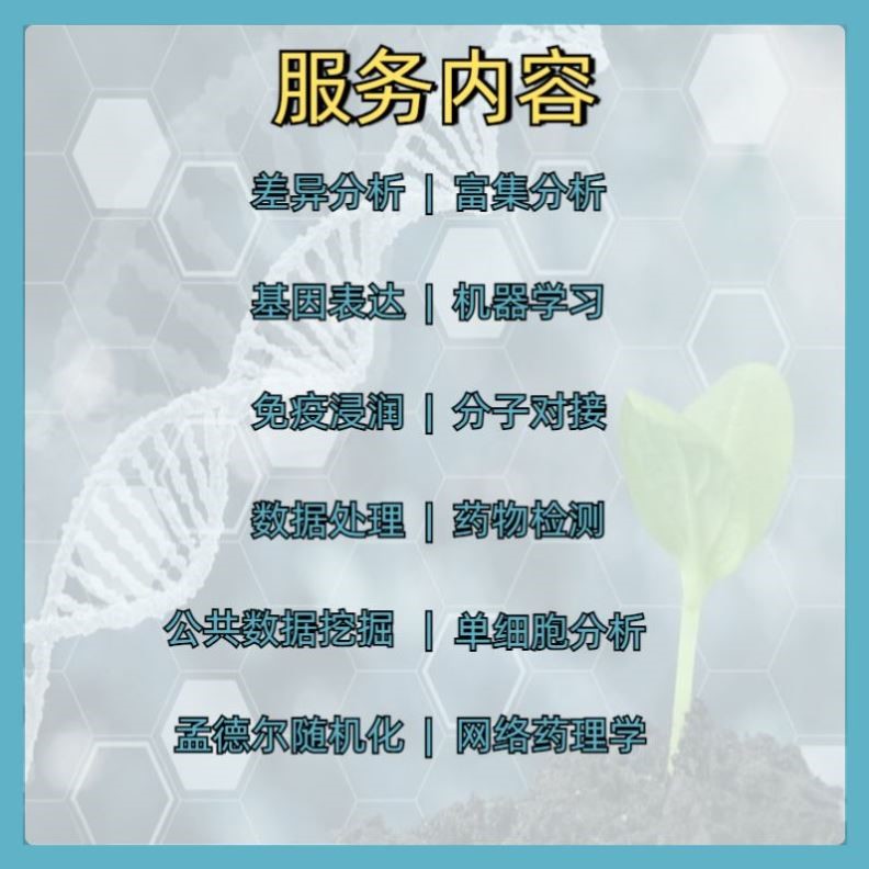 医学科研 生信分析 服务 TCGA GEO数据库挖掘单细胞数据分析代做