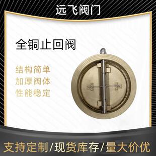 止回阀防回流单向阀DN200H77X-10T聚四氟乙烯蝶形全铜止回阀阀