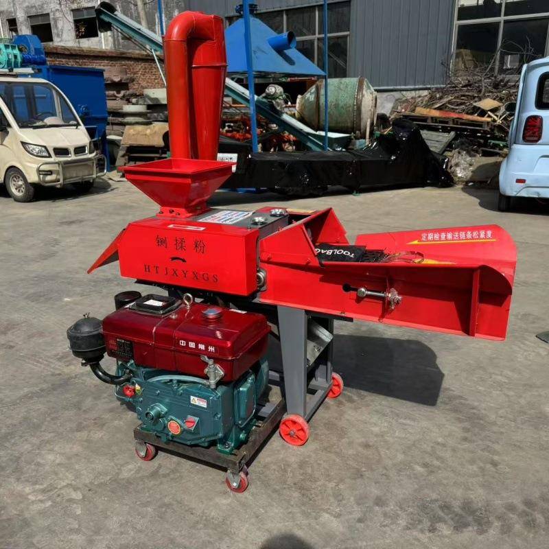 8马力柴油饲料秸秆铡草机牛马羊饲料玉米粮食粉碎铡草机
