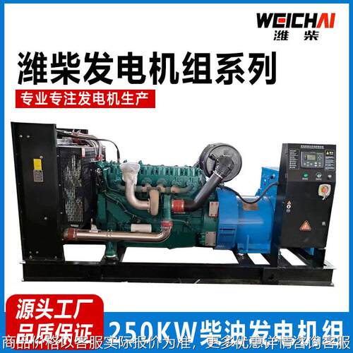 潍柴柴油发电机组30/50/100/200/300KW千瓦无刷发电机组工厂直销
