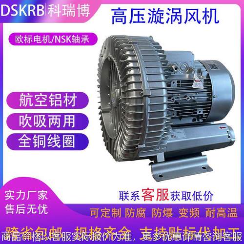 瑞晶251007单叶轮燃气坩锅炉配套旋涡高压风机高压旋涡气泵