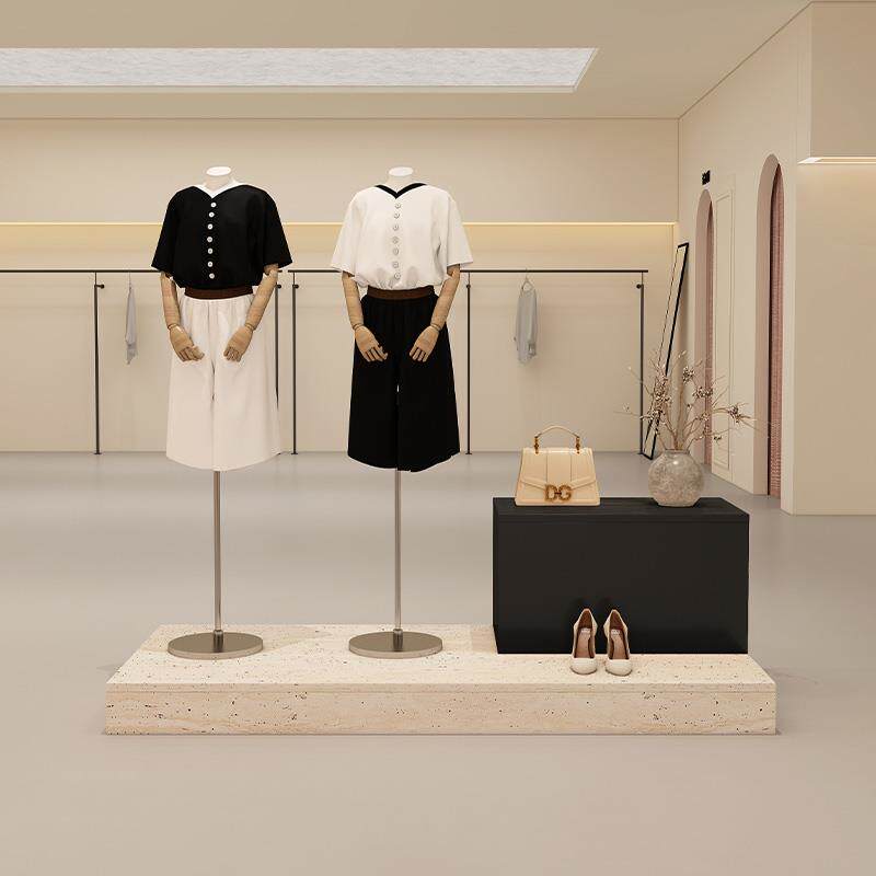服装店橱窗摆件展示台女装店中岛台模特地台流水台鞋包店铺展示柜