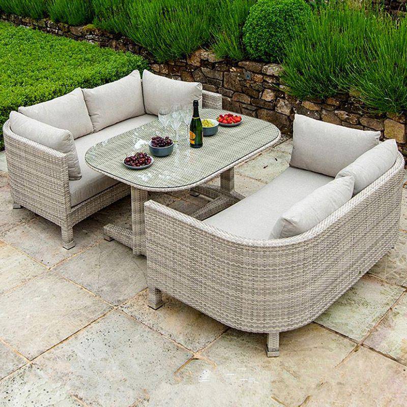 星城户外创意藤椅沙发组合田园庭院双人藤制家具室外