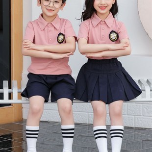 男女童两件套幼儿园园服小学生校服班服老 新款 夏装 儿童短袖 l套装