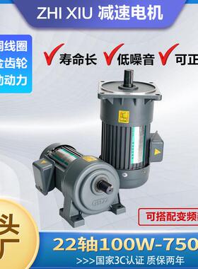 22轴200W400W550W750W三相380V单相220V小型交流齿轮变速减速电机