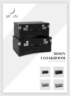 MOON慕空间样板房衣帽间收纳盒摆件行李箱家居展厅装饰品摆设道具
