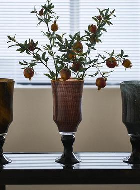 SoftHome高脚法式风灯烛台两用玻璃花瓶软装家居花器摆件陈列新品