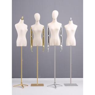 服装店模特道具女金银手人体半身带头人台展示架全身婚纱模特架子