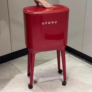 ININHOME免弯腰高脚垃圾桶家用客厅轻奢高级感大容量可移动垃圾筒