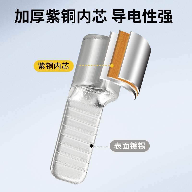 c45紫铜插片空气开关插针线鼻子断路器片型冷压接线端子电线接头*