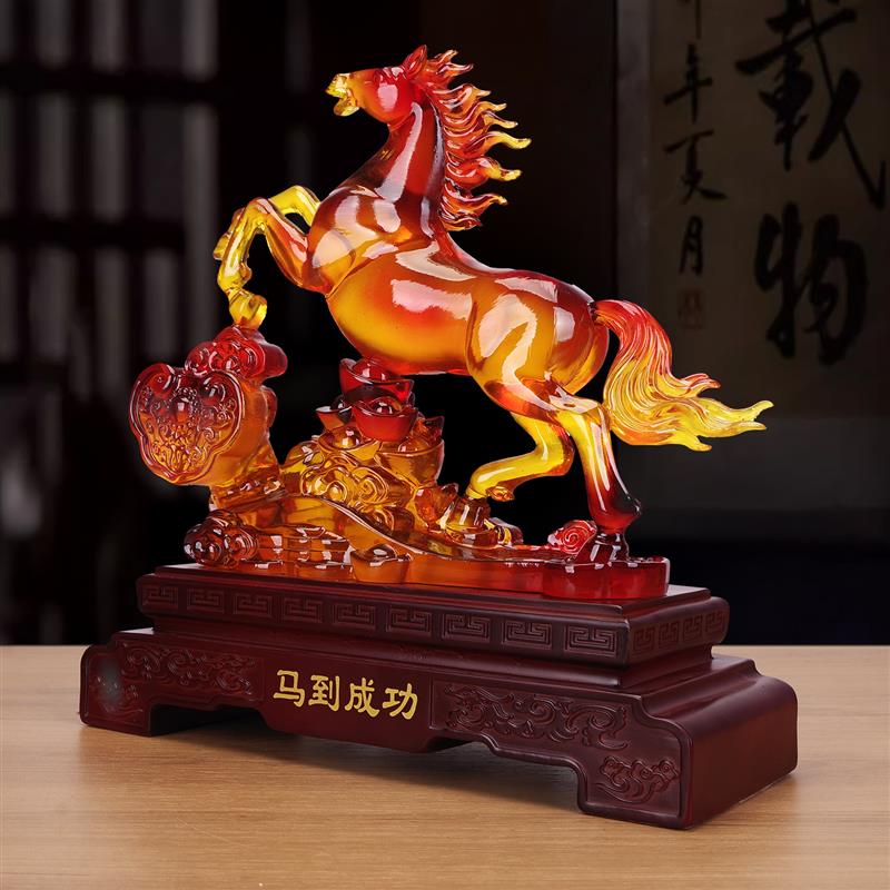2026新款琉璃玉色马到成功招财马摆件马年吉祥物高级感客厅装饰品