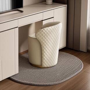 轻奢现代化妆椅高级设计高级感家用简约全实木旋转靠背化妆小椅子