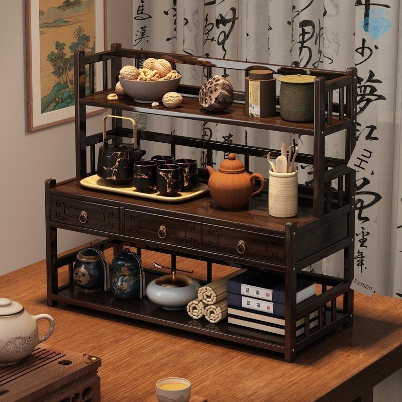 桌面博古架中式茶杯架古典茶具置物架茶壶架展示架紫砂壶摆放架子