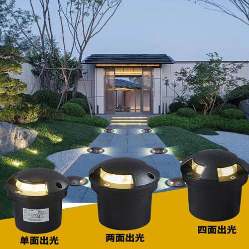 led侧发光地埋灯嵌入式台阶灯户外防水踏步灯别墅庭院地面地坪灯
