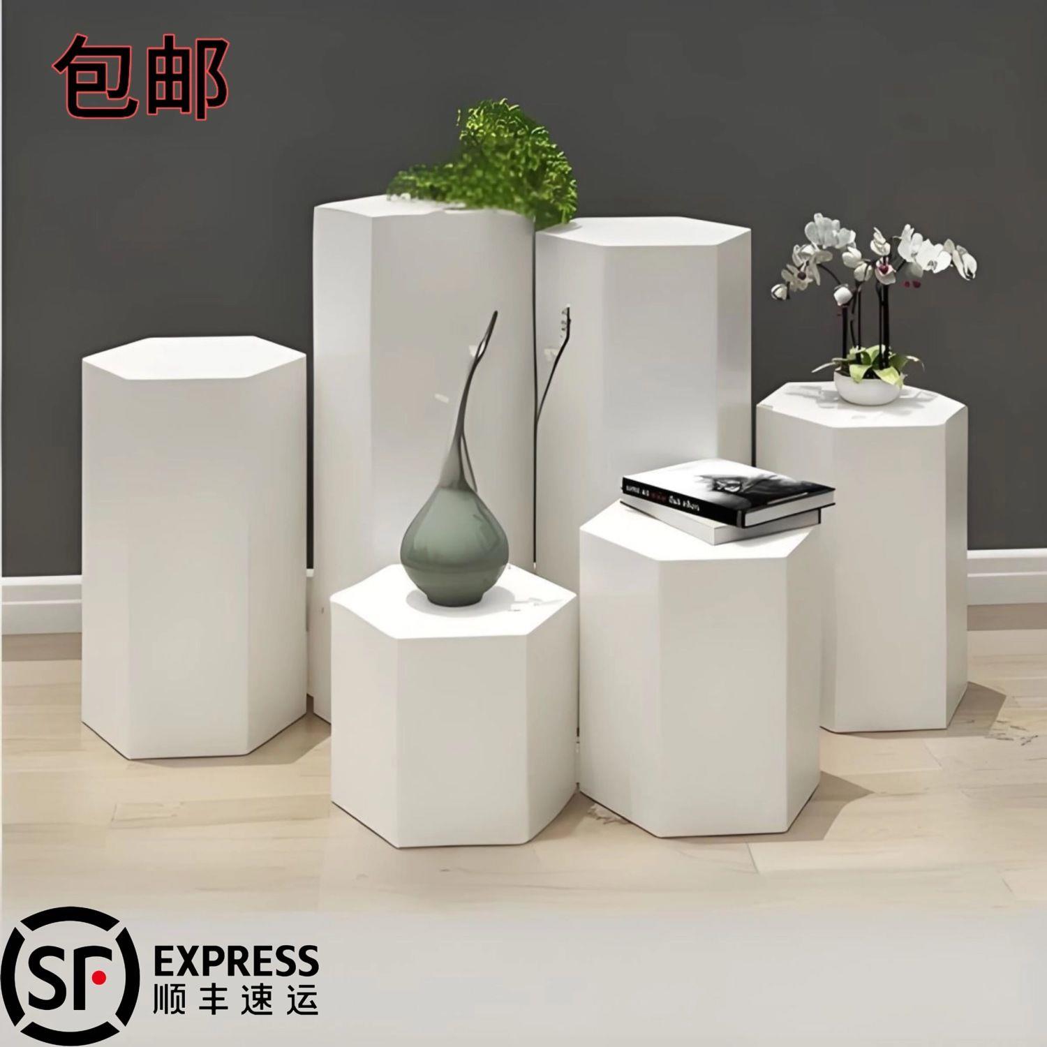 定制木质烤漆展示柜六边形展示台智能锁净水器方形六角展台发光台