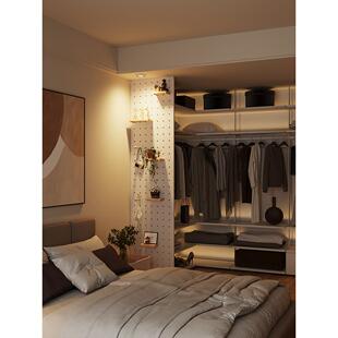 金属衣柜侧壁实木屏风隔断斯堪 饰入口玄关柱孔板储 纳维亚客厅装