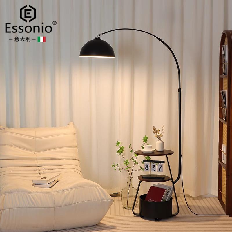 essonio意大利中古钓鱼灯落地灯客厅沙发旁置物架一体装饰氛围灯