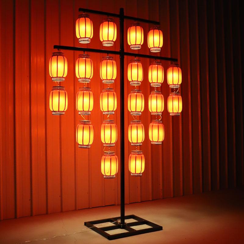 新款婚庆道具铁艺中式发光灯笼屏风路引汉唐婚礼灯光背景布置路引