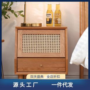 床头柜 「知音床头柜」北欧实木现代简约樱桃木储物柜卧室家具日式