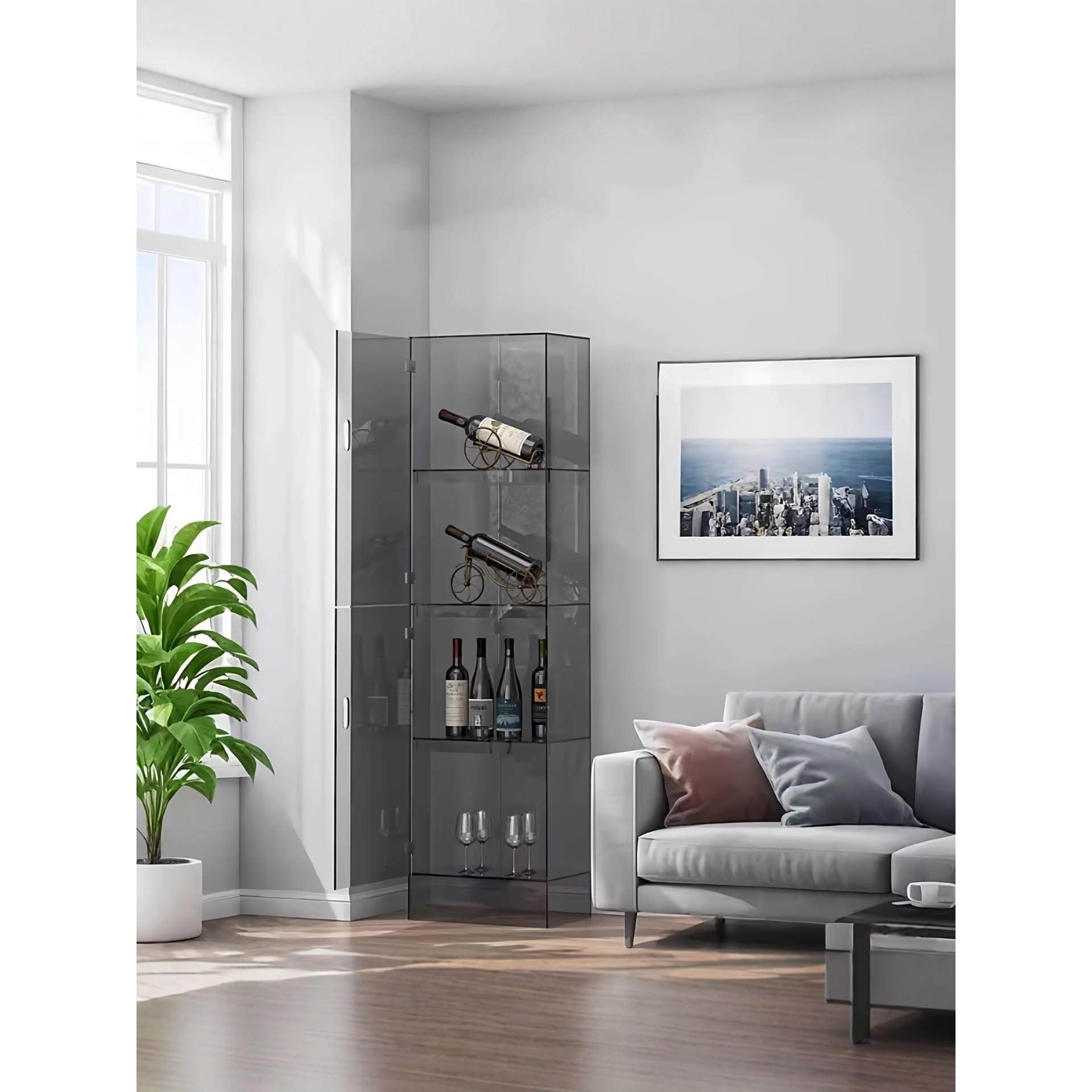 轻奢亚克力防尘书柜落地多层置物柜客厅展示柜卧室书架带门置物架,住宅家具,家用陈列柜,淘宝优惠券,粉丝福利购,淘宝优惠卷