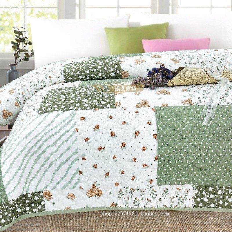 外贸尾单清仓特价纯棉绗缝床盖单件全棉空调被水洗夹棉加厚床单