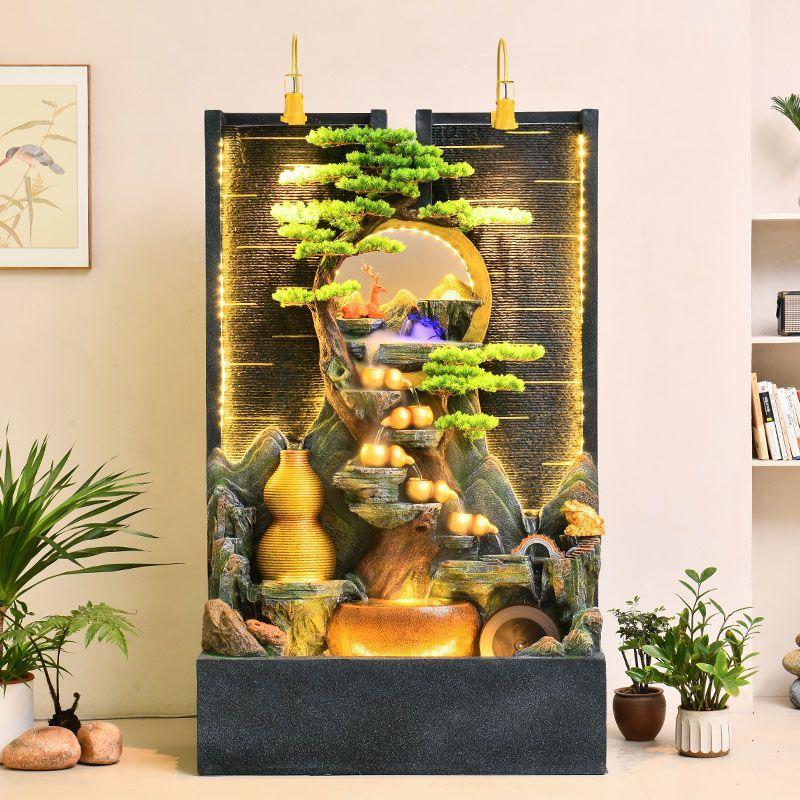 水幕墙流水装饰房屋公司大院屏风隔断大型假山装饰水循环喷泉乔迁