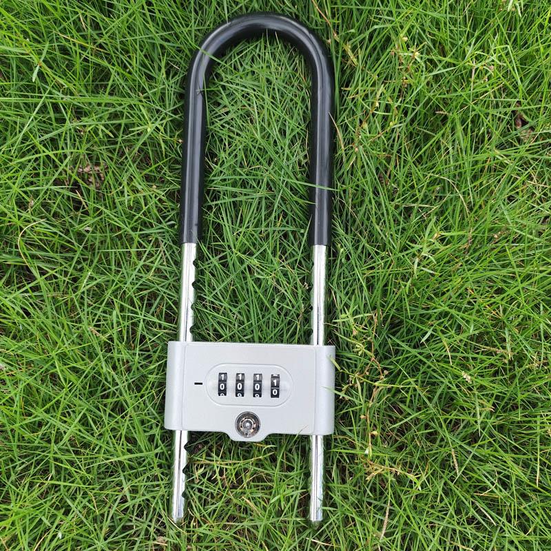 密码锁玻璃门锁挂锁防盗u型锁门锁u形锁锁具商铺家用加长密码锁