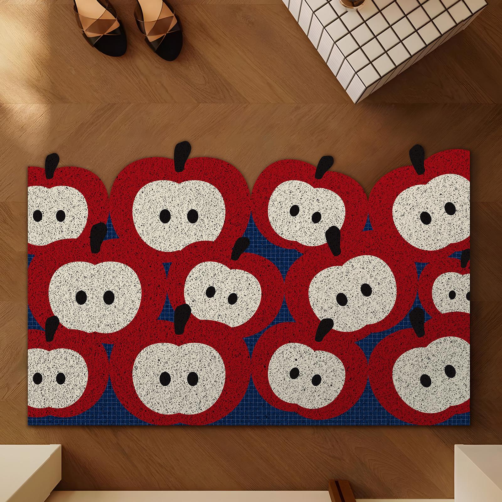 ins风拼布入户丝圈地垫防滑脚垫门垫家用地毯门外蹭土可裁剪