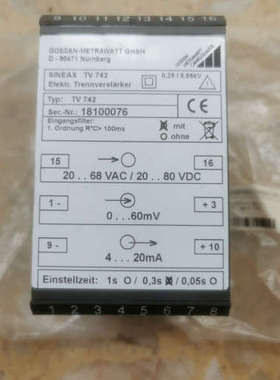 SINEAX TV742变送器模块，型号TV742，输入0-议价