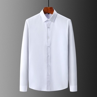 长袖 衬衫 商务休闲男装 春夏新款 帅气打底寸衫 白色衬衣修身 春季 男士