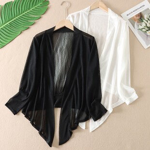 薄外套短款 外搭长袖 透气防晒衫 新款 X241 2024年夏季 小披肩上衣开衫