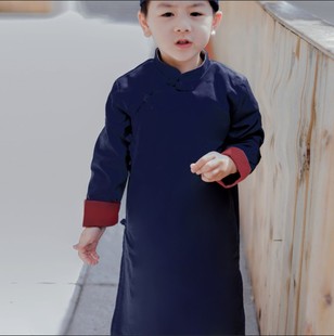 男童唐装中国风冬新年装儿童加厚汉服棉袄长袍女童抓周拜年服宝宝