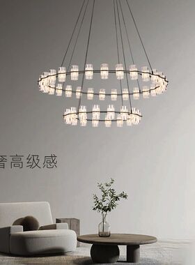 意式轻奢酒杯吊灯家用LED圆环形客厅主灯大气高级客厅餐厅卧室灯