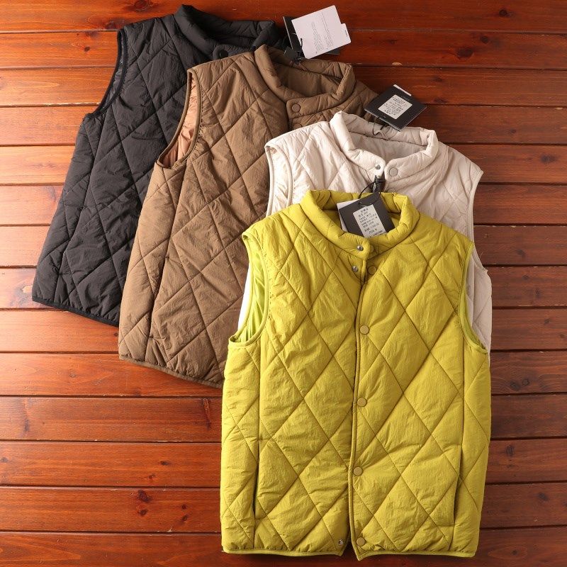 复古山系绗缝!外贸工厂秋冬男士纯色立领夹棉保暖时尚棉马甲外套,男装,常规马甲,淘宝优惠券,粉丝福利购,淘宝优惠卷