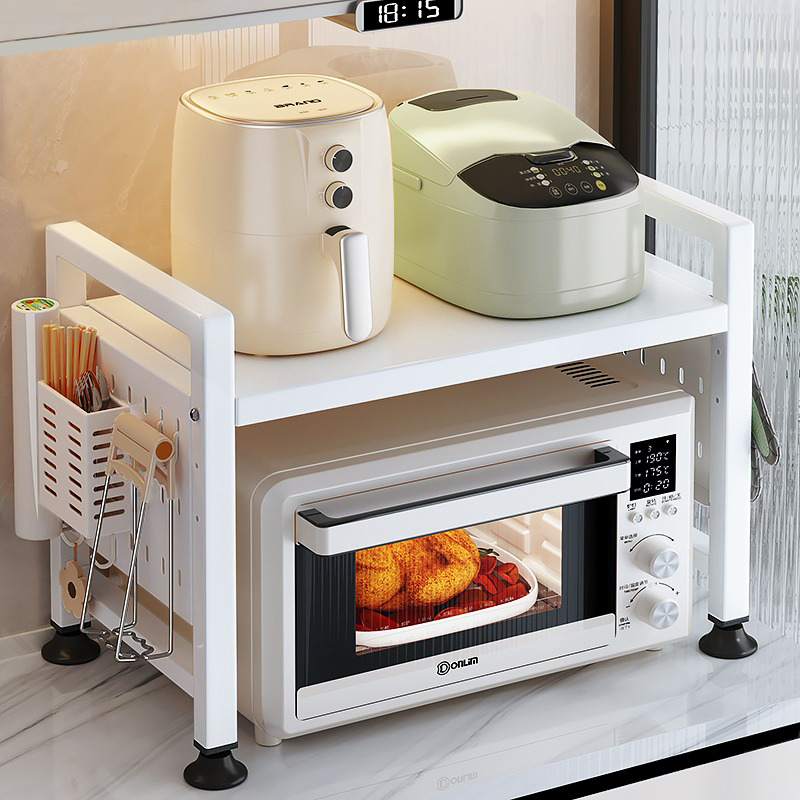 厨房微波炉置物架多功能家用台面烤箱伸缩支架双层收X纳架子新款