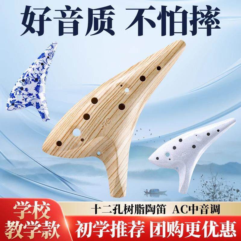 陶笛乐器12孔初学者入门中音AC调仿木树脂防摔陶笛小学生专用