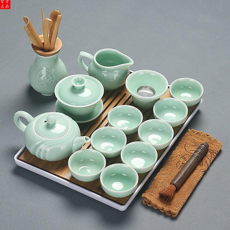 景德镇陶瓷功夫茶具整套家用办公泡茶器茶壶盖碗茶杯洗茶道精致茶