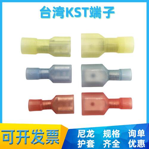 台湾KST插簧端子FDFN1-250 MDFN5 FDFN2全绝插片 6.3尼龙公母对接