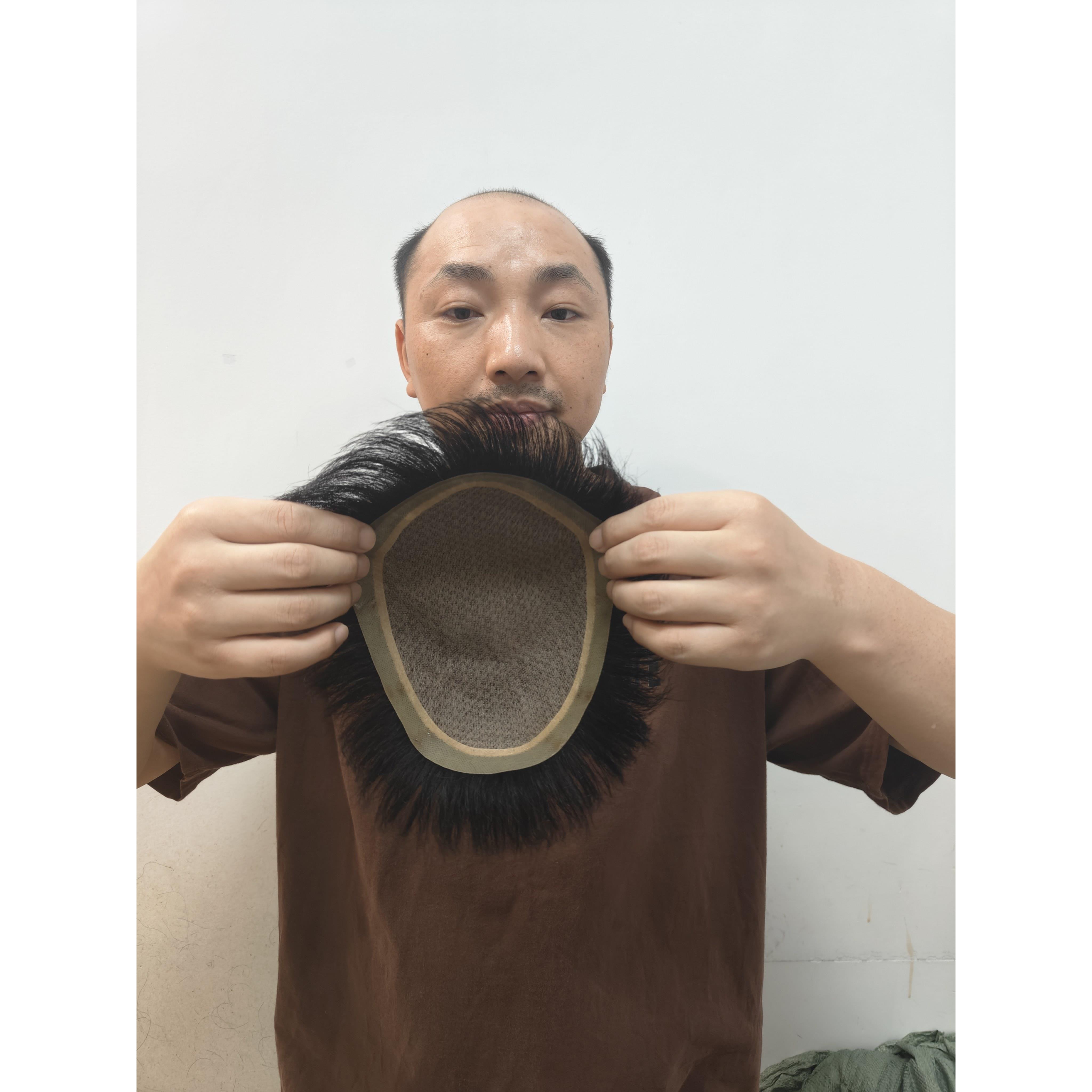 男士假发真发短发发型真发发型毛寸递针生物头发可粘可卡隐形无痕图片